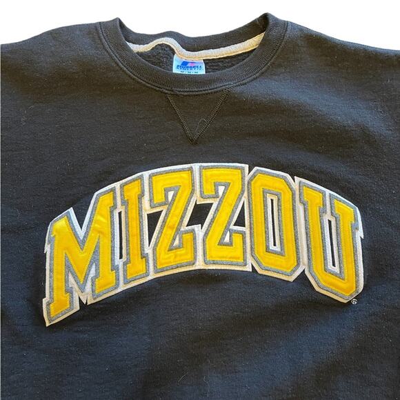 90s University Missouri Black & Yellow pullover sweatshirt size medium UNISEX - Picture 4 of 6